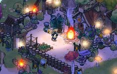 an image of the game's location with lots of plants and lights on it