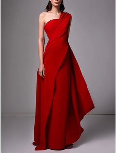 Sheath Evening Gown Red Green Dress Elegant Dress Formal Sweep / Brush – JiMiss Dresses Glam Bridesmaid Dresses, Red Green Dress, Thai Silk Dresses, Formal Fashion Women, Gown Red, Shoulder Stretch, Dresses Formal Elegant, Elegant Dresses Classy, Evening Dress Fashion