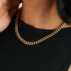 Start your collection with a gold 8mm Cuban Link Chain. This necklace is the perfect addition to any outfit and you can wear it every single day. This piece is DORADO's best-selling chain for a reason. Add this staple to your collection today.Made for: Women (17 to 19 inch) Thickness: 8mm Layer it with: Pendant Necklace Premium Gift Box: Included Cuban Link Chain Women, Feminine Vibes, Stackable Necklaces, Dainty Initial Necklace, Cuban Link Necklace, Jewelry Gift Guide, Miami Cuban Link Chain, Miami Cuban Link, Chain Women