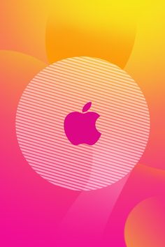 an apple logo is shown on a colorful background