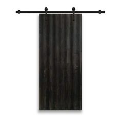 the black vertical sliding door is open and has two handles on each side, with an attached