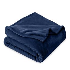 a blue blanket folded on top of each other