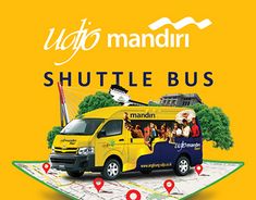 the shuttle bus is driving down the road with many locations to see it on this map