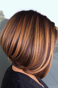 Pumpkin Spice Short Stacked Straight Bob #bobhaircuts #haircuts #stackedbob #longbob #straighthair Bob Haircuts For Women, Bob Haircuts, Short Bob Hairstyles, Blonde Highlights, Bobs Haircuts, Hair Highlights