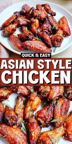 Chinese Wings Recipe, Asian Wing Sauce, Air Fried Chicken Wings, Chicken Wing Sauce, Asian Style Chicken, Easy Asian Dishes, Sweet Chili Wings, Asian Wings, Chinese Wings