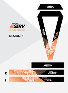 an advertisement for the aserv design b product line, which is designed in black and orange