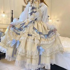 Victorian Gothic Dress, Lace Sleeve Blouse, White Fairy Kei Dress With Ruffles, Fairy Kei Dress With Ruffles And Doll Collar, Pretty Fits, Country Lolita, Luxury Lifestyle Dreams, Gothic Dress