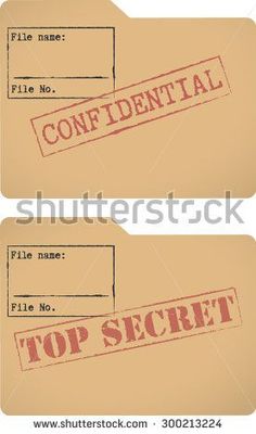 two brown envelopes with the words top secret and one has a stamp on it