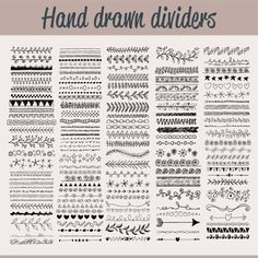 hand drawn dividers with different shapes and sizes