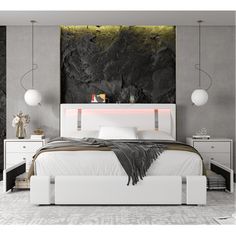 Homfa - Create a comfortable life! Homfa white King size platform bed frame with deluxe faux PU leather upholstered which is well-filled, with a gold mirror metal decor, both the headboard and the foot board are equipped with LED, which can flash in sync with music beats in smart music activation modes and change over 6,000 colors, definitely light shinning on your good night, impresses your loved one. 2 hidden drawers will provide ample space for your daily storage, you can put your clothes, bl Lighted Headboard, Youth Rooms, Storage Bed Frame, King Size Platform Bed, Upholstered Storage Bed, Led Beds, Led Bed Frame, Curved Headboard, Full Bed Frame