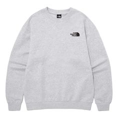 THE NORTH FACE Cotton Essential Sweater 'Grey' NM5MP40B North Face Clothes, North Face Clothing, Essentials Sweater, The North Face Sweater, Christmas Essentials, Essential Sweater, North Face Outfits, Yoga Pants Pattern, Cute Crewneck