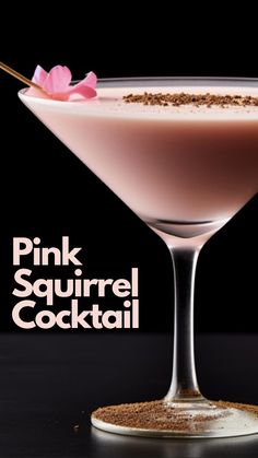 Pink Squirrel Pink Squirrel Cocktail, Pink Squirrel Drink, Sweet Cocktail, Squirrel Food, Pink Squirrel, Creamy Cocktails, Hey Bartender, Drinks Recipe, Cocktail Drinks Alcoholic