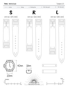 the measurements for different watch bands