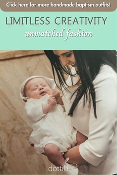 a woman holding a baby in her arms with the caption limitless creativity unmatched fashion