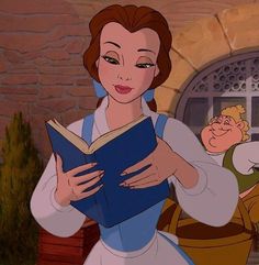 the beauty and the beast is reading a book