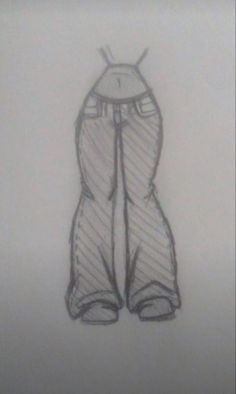 a drawing of a person's legs in pants