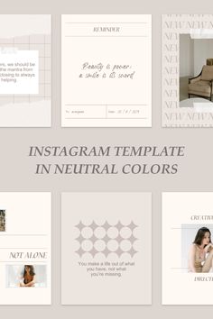 the instagramm template for neutral colors