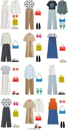 Travel Capsule Wardrobe Summer, Building A Capsule Wardrobe, Colour Wheel, Capsule Wardrobe Outfits, Fleece Lined Leggings, Travel Capsule Wardrobe, Summer Capsule