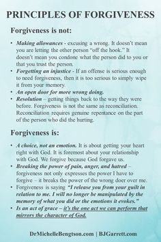 a blue poster with the words, principals of forgivenesss is not