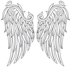 two large wings with swirls on them