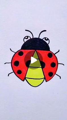 a drawing of a ladybug on a white background