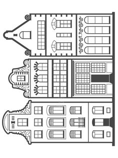 the floor plan for an apartment building with two floors and three levels, in black and white