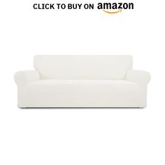 a white couch with the words click to buy on amazon