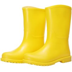 PRICES MAY VARY. 100% WATERPROOF formed in one piece womens rain boots mid calf Completely waterproof COMFORTABLE LINING Cotton lining Removable insole keep your feet dry, clean and comfortable for all days. VERSATILE STYLISH Wearing light garden rain boots, you can walk comfortably on rainy days, wash cars, camp, work on farms, and hike. DURABLE RUBBER SOLE Non-slip soles allow you to walk safely on muddy roads Choosing a freshman size， will bring you a better wearing experience Choosing a fres Rain Boots Aesthetic, Honk Jr, Coraline Costume, Object Head, Yellow Rain Boots, Walk Safe, Boots Mid Calf, Garden Boots, Halloween Wallpaper Cute