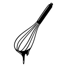 a whisk with liquid coming out of it on top of a white background