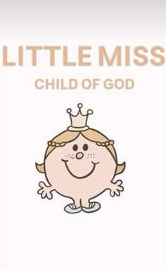 the little miss child of god is smiling and wearing a crown on top of her head