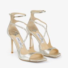 Azia 95 Block Sandals, Bow Sandals, Satin Pumps, Stiletto Sandals, Leather Cap, Carrie Bradshaw, Cross Straps, Metallic Leather, Strappy Sandals