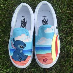 Disney Painted Shoes, Handpainted Shoes, Stitch Shoes, Custom Painted Shoes, Disney Shoes