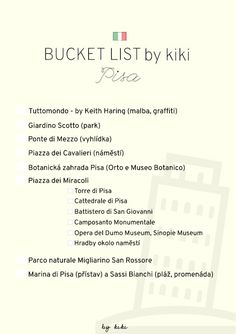 the menu for bucket list by kiki pizza, which is written in italian and english