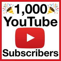 the 1, 000 youtube subs sign with an image of a video player on it