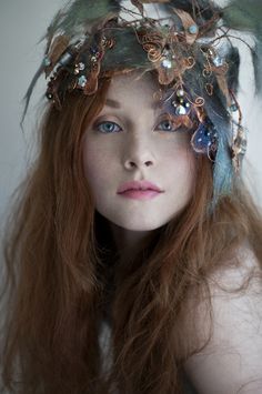 Bryce Parker, Behind Blue Eyes, Fashion Fantasy, Head Piece, Ginger Hair, Headdress, Redheads, Fascinator, Her Hair