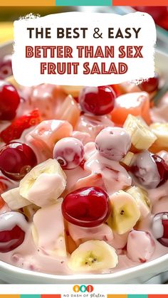 This Better Than Sex Fruit Salad Recipe is the perfect blend of tropical fruit and creamy delight. Ready in just 10 minutes, it's a crowd-pleaser for any occasion! Add your favorite fresh fruits for an extra twist. Make this irresistible dish today and wow your guests! Better Than Fruit Salad, Cranberry Pineapple Fluff Salad, Fruit Salad Recipe With Cream Cheese, Easy Breakfast Ideas With Fruit, Whipped Fruit Salad, Fruit Salad Fluff Recipes, Fruit Pasta Salad Recipes, Thanksgiving Fruit Salads Ideas Easy, Fruit Dish For Thanksgiving