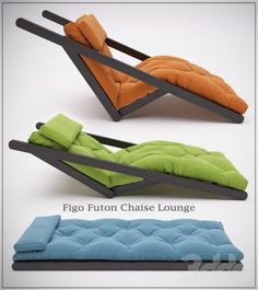 three different types of chaise lounge chairs