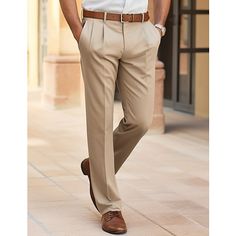 Season:Spring  Summer; Fabric:Polyester; Gender:Men's; Style:Fashion,Classic; Occasion:Business,Casual,Daily; Fit Type:Regular Fit; Function:Comfort; Waistline:Mid Waist; Pattern:Plain; Design:Front Pocket,Straight Leg; Pants Type:Summer Pants,Casual Pants,Trousers,Chinos; Fly Type:Button; Front page:FF; Listing Date:08/02/2023; Hips:; Length:; Waist:; Fit US Size:null; Fit UK Size:null; Fit EU Size:null Trousers Men Formal, Cross Pants, Straight Suit, Mens Trousers Casual, Casual Pants Style, Mens Dress Pants, Long Trousers, Cotton Chinos, Summer Pants