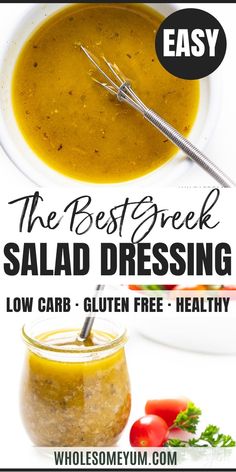 The Best Greek Salad Dressing Recipe Best Greek Salad Dressing, Easy Vinaigrette, Keto Sauce, Greek Salad Dressing Recipe, Healthy Dressing Recipes, Best Greek Salad, Mediterranean Recipes Healthy, Traditional Greek Salad, Mediterranean Diet Recipes Dinners