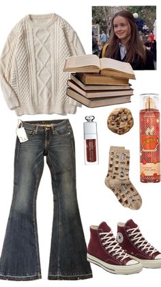 #aesthetic #outfits #fall  #gilmore #rory Cute Rory Gilmore, Fall Aesthetic Outfit, October Outfits, Gilmore Girl