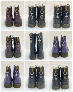 "Welcome to some of my selection of Doc Marten charms 🤗 LISTING REVAMPED 04.11.2023 - I hope you like the new style! For ease of searching the listings I shall tag them as \"Docs Pentagram\", \"Docs Skull\" etc.  Your search within the shop should bring up what you are looking for using the search style as above.  If not, then I may not yet have it listed. I shall keep adding listings as quickly as possible!  If there is something specific you require, please do message me and I shall see if I have a pendant readily available or order it in for you. Fitted with a stainless steel jump ring (for strength and longevity) onto a silver tone alloy decorative pendant bail and mounted on a platinum coloured zinc alloy spring O Rings measuring approximately 27mm outer diameter, 4mm thick with a 20 Doc Marten Boot Charms, Dm Boots, Boot Charms, Doc Marten Boot, Pendant Bail, Doc Marten, Shoe Gallery, Pendant Bails, Boot Jewelry