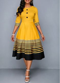 Color:Gold;Size:S;Size:M;Size:L;Size:XL;Size:XXL;Color:Gold;Package Contents:1 X Dress;Occasion:Other;Style:Bohemian; Patchwork, Stylish Business Outfits, Yellow Long Sleeve Dress, Half Sleeve Dress, Shape Dress, Latest Dress For Women, Round Neck Dress, African Fashion Traditional, Fashion Dresses Online