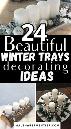 after christmas tray decor ideas Candle Tray Ideas, Christmas Tray Decor Ideas, Winter Tray Decor, After Christmas Decor, Winter Tray, Cozy Winter Decor, Candle Table Centerpieces