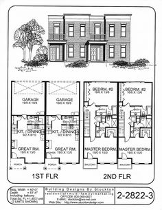 three story townhouse plans with four floors