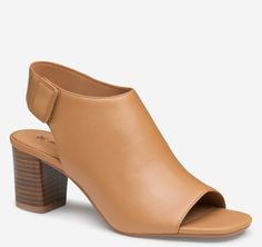 Evelyn Open-Toe Bootie Leather Open Toe Boots With Heel Loop, Fall Leather Sandals With Padded Heel, Medium Width Leather Open Toe Boots, Medium Width Open Toe Leather Boots, Leather Open Toe Boots Medium Width, Leather Open Toe Boots, Shoe Drawing, Shoes Drawing, Johnston Murphy