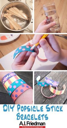 diy popsicle stick bracelets with instructions for making them