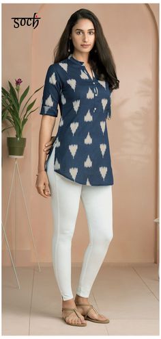 Tops Designs For Jeans, Tops For Jeans, Silk Kurti Designs, New Kurti Designs