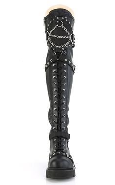 Thigh High Combat Boots, Biker Shoes, Stretch Thigh High Boots, Demonia Boots, Demonia Shoes, Vegan Leather Boots, Pleaser Shoes, Knee Boot, Biker Boots