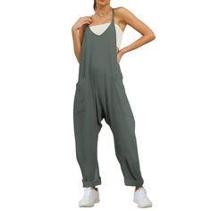 Fantaslook Jumpsuits for Women Casual Loose Rompers Sleeveless Spaghetti Strap Overalls Jumpers Harem Long Pants with Pockets Woman jumpsuits is designed to provide a relaxed yet chic look, perfect for any occasion. Loose halara rompers for women, baggy overalls, v neck design, spaghetti strap jumpsuits, sleeveless rompers, casual overalls outfits, halara pants with pockets, summer vacation outfits for women, maternity clothes, one piece jumpsuits for women, loose fit ensures comfort, The spaghe Jumpsuits For Women Casual, Overalls Outfits, Baggy Overalls, Halara Pants, Long Overalls, Loose Romper, Rompers Dressy, Casual Rompers, Pants With Pockets