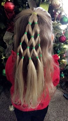 Christmas Tree Hairdo Front Hair, Wacky Hair, Crazy Hair Days